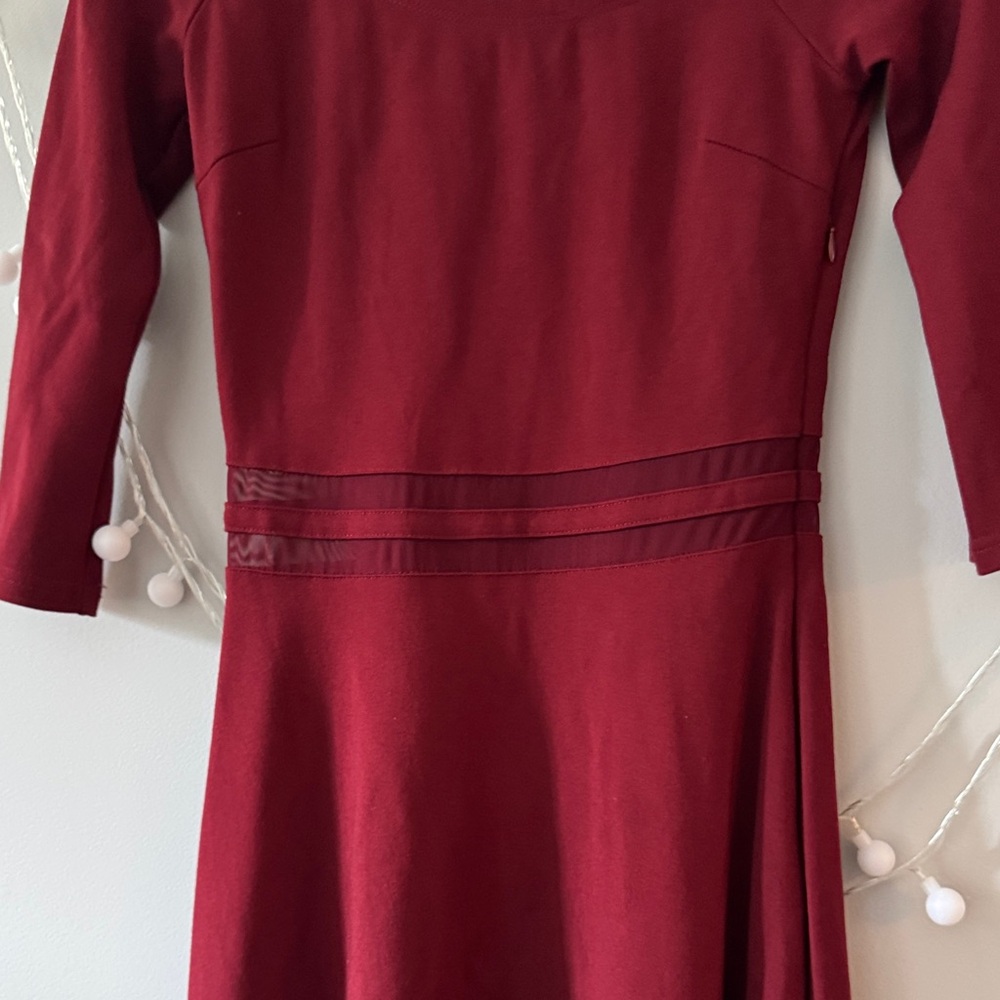 Yes to the Mesh burgundy dress LULUS size S - Picture 3 of 15